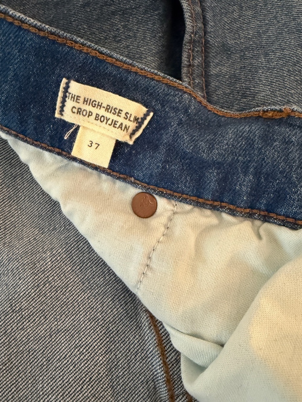 Madewell High Rise Slim Crop Boyjean Light Wash Jeans - Picture 9 of 12